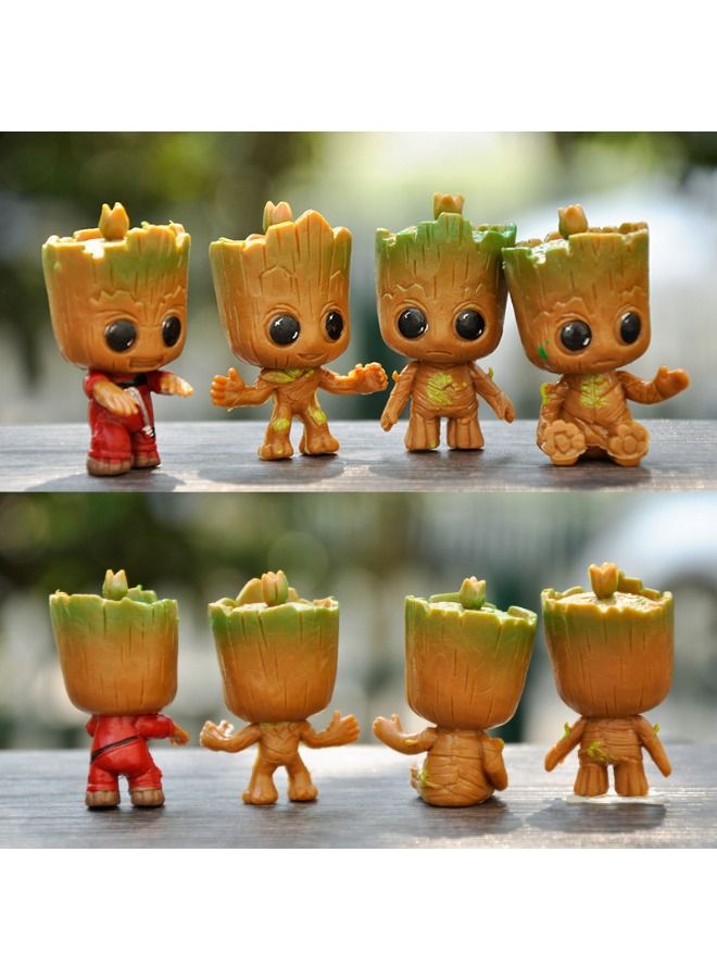مجموعة من 4 لعبة مجسم Guardians of the Galaxy Groot، لعبة مجسم تمثال صغير، لعبة مجسم كرتوني عالية الجودة للتجميع، ديكور سطح المكتب ذو المناظر الطبيعية الصغيرة - Image 3