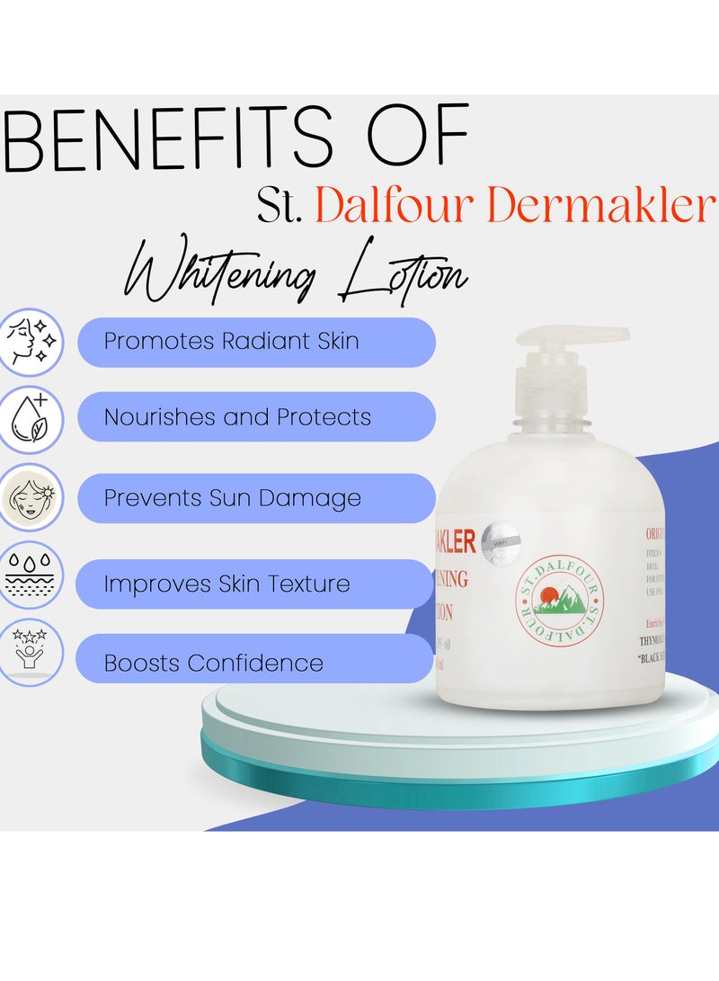 ST.DALFOUR Dermakler Whitening Lotion with SPF-60-1 x 250 ml (Black Seed Oil) - Image 4