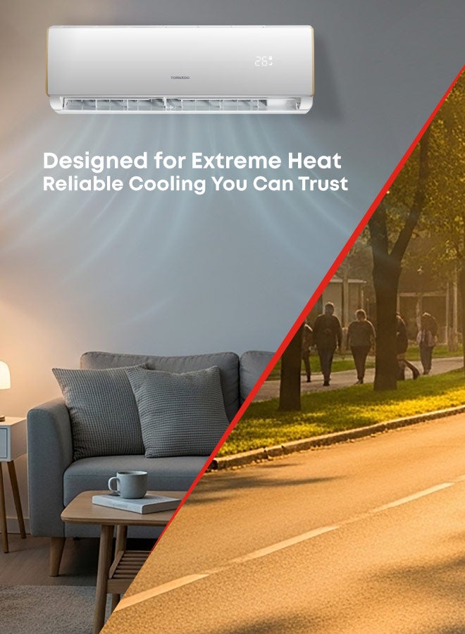 TORNADO Split AC 1 Ton Inverter ,12000 BTU, T3 Compressor, R410A, Digital Display, Turbo Mode, Golden Fin – White (TH-X12BHK) - Image 5