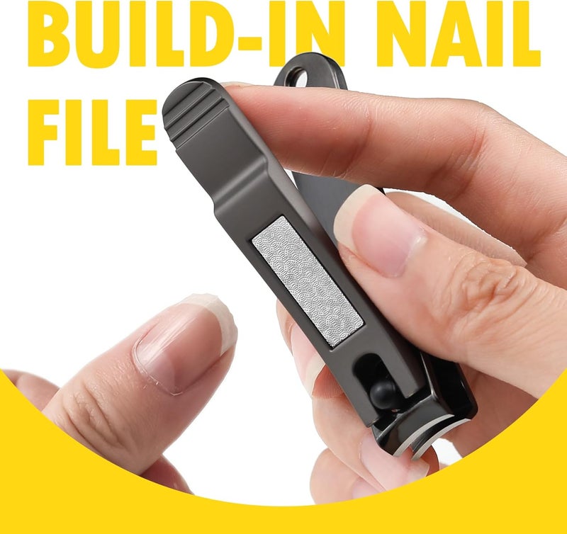 FVION Nail Clippers Set, Stainless Steel Fingernail and Toenail Clipper with Build-in Nail File - Sharp Sturdy Nail Cutter Professional Nail Trimmers for Men & Women - Image 4