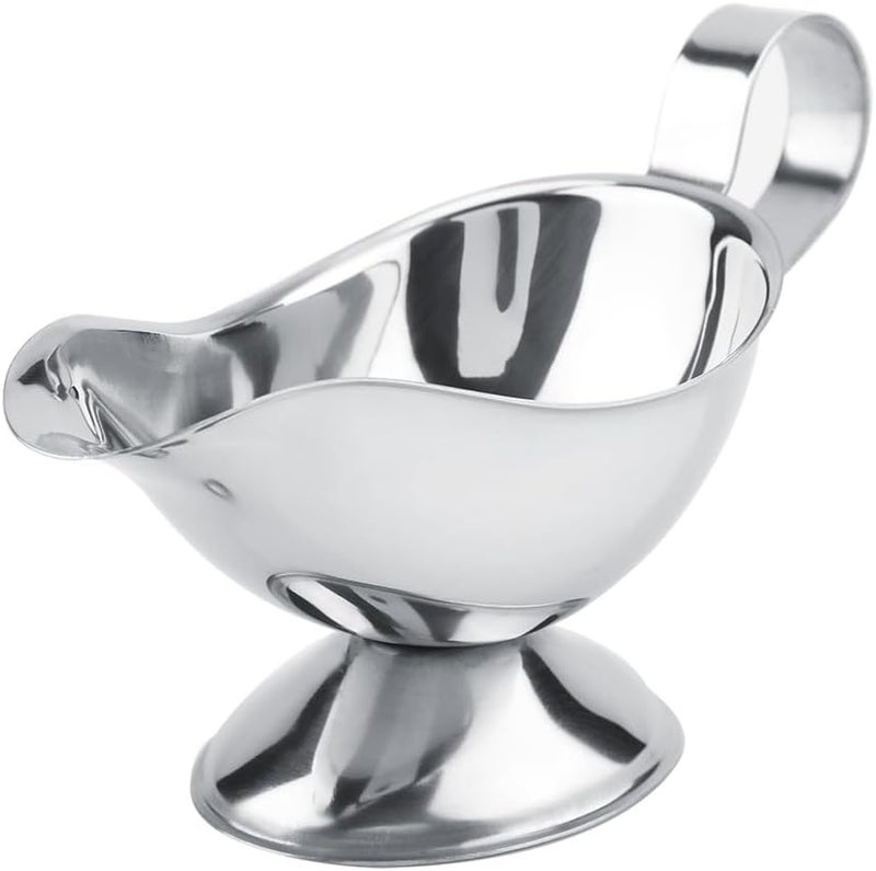 Sorandy Stainless Steel Sauce Boat, Ergonomic Handle Leak Proof Design, Oval Anti Skid Base Serving Boat, Ideal for Restaurant, Kitchen & Home Use (5 ounces) - Image 3