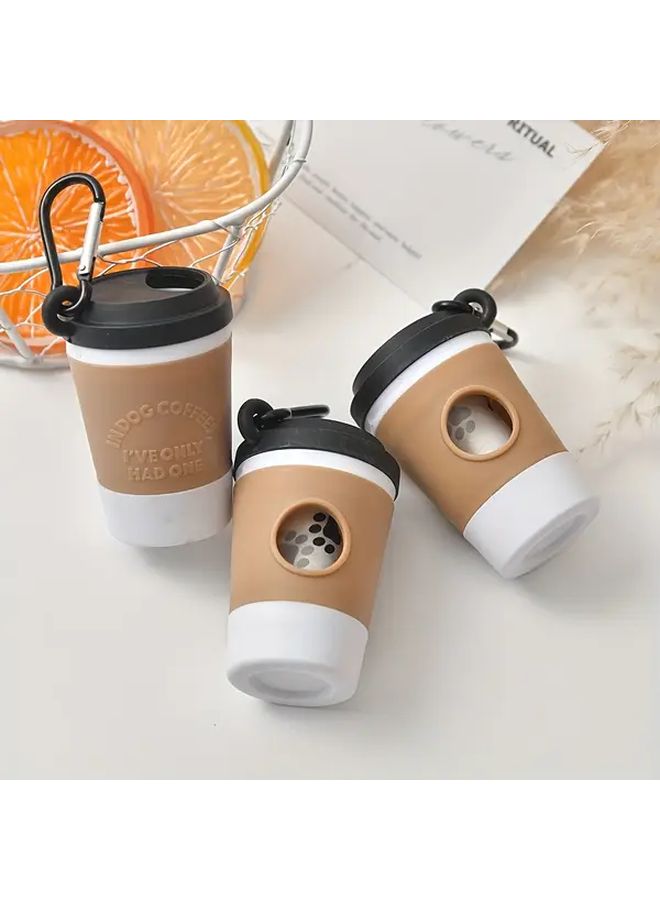 White Portable Dog Waste Bag Dispenser With Rotatable Detachable Clip And Humorous Slogans - Image 5