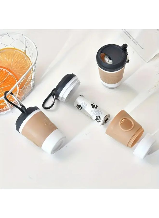 White Portable Dog Waste Bag Dispenser With Rotatable Detachable Clip And Humorous Slogans - Image 4