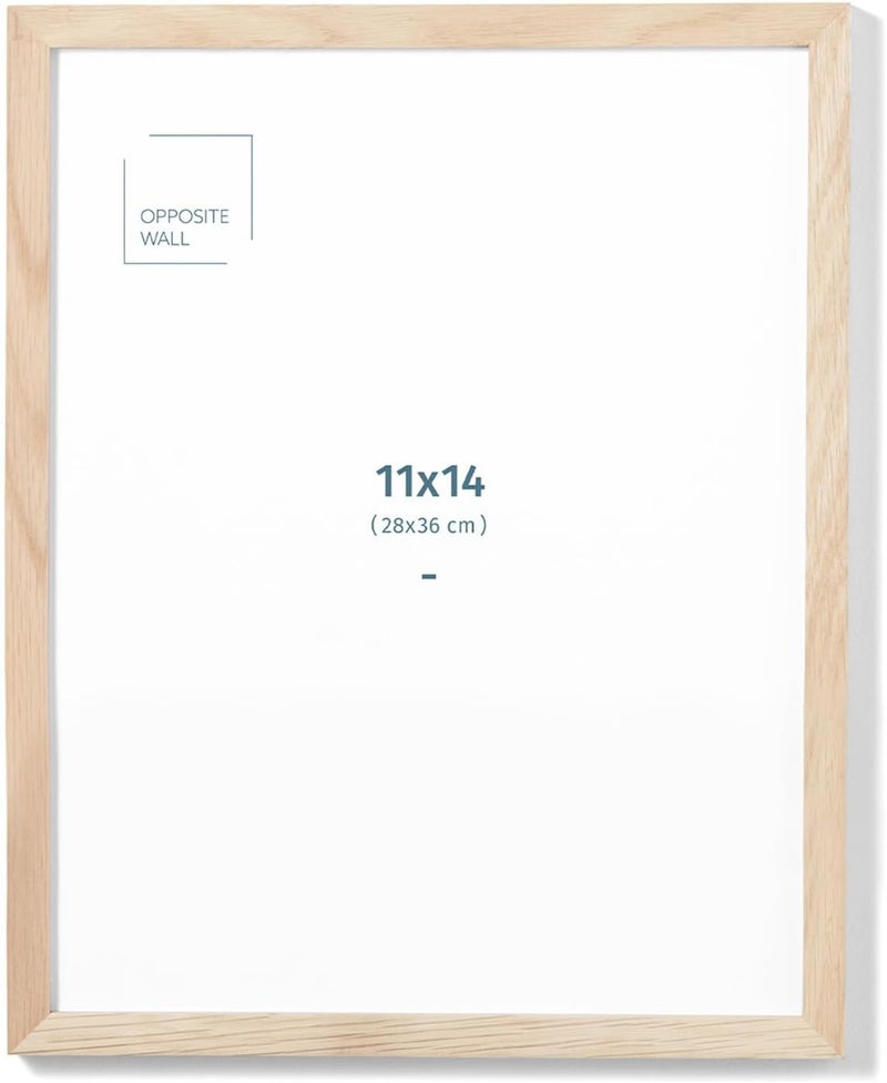 Opposite Wall (11x14 in | 28x36 cm) Natural Solid Oak Wood Picture Frame Poster Frame Wall Photo Frame, F10010-1114 - Image 1