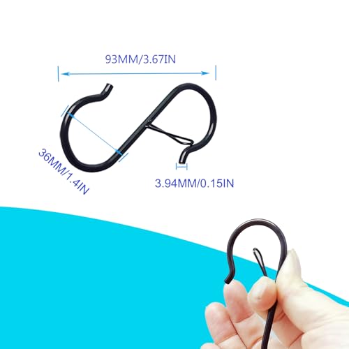 ZanXinY 15 Pack S Hooks for Things Hanging, 3.5 inch Heavy Duty Metal S Hooks with Safety Buckle, S Shaped Hooks Pot Rack Closet Hooks for Hanging Plants, Kitchen Utensil, Pot, Pans, Garden Tools (Black) - Image 2