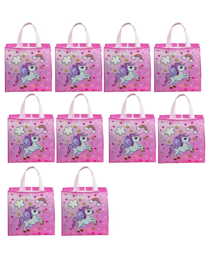 Tera13 TERA 13 Unicorn Gift Bags | Paper Bags For Return Gifts (10 pcs) Goodie Bags Paper Gift Bag | Medium Carry Bags For Gifting | Paper Bags | Medium Paper Bags | Unicorn Theme Party Favor Goodie Bag - Image 1
