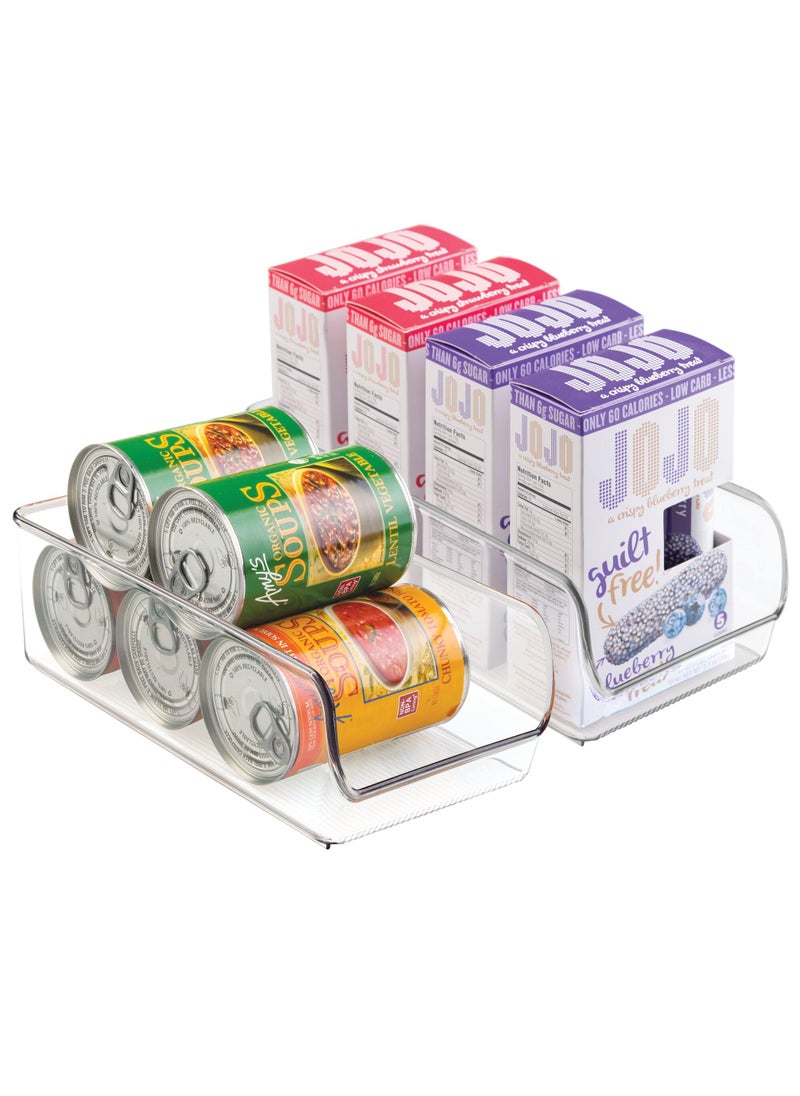 InterDesign iDesign Linus Plastic Fridge and Freezer Storage Organizer Bin Clear Container for Food Drinks Produce Organization BPAFree  11 x 55 x 35 Set of 2 Clear 