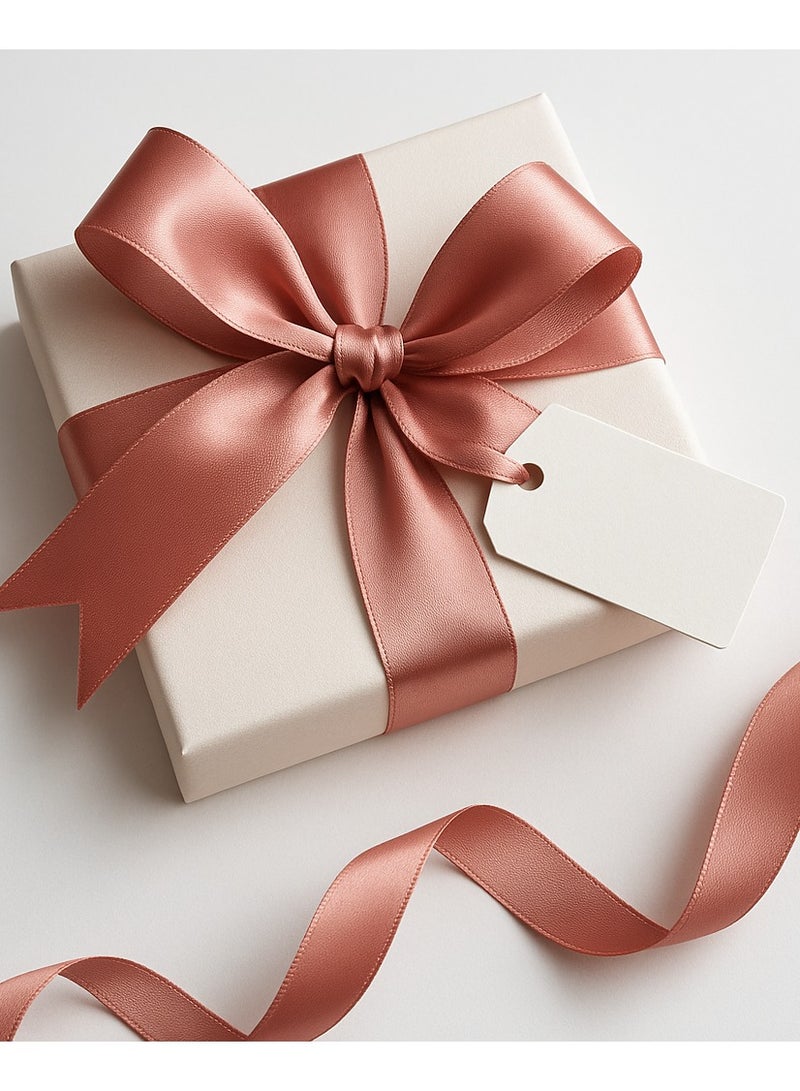 ميلز شريط ساتان وردي عتيق - 2.5 سم x 36 ياردة | شريط زينة ناعم للحرف اليدوية - Image 2