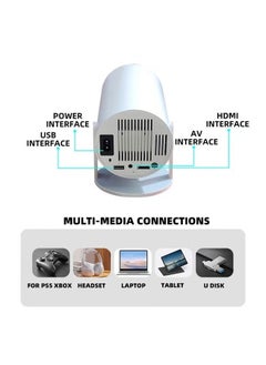 Denx Mini Smart Projector, Portable Built-in WiFi, Android 11, FHD 1080P Projector Support 50,000h, Auto Horizontal Keystone Correction LED Projector 380 Degree Rotation for Phone, 1280x720 with 8GB ROM  - Image 5