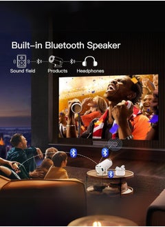 Denx Mini Smart Projector, Portable Built-in WiFi, Android 11, FHD 1080P Projector Support 50,000h, Auto Horizontal Keystone Correction LED Projector 380 Degree Rotation for Phone, 1280x720 with 8GB ROM  - Image 4