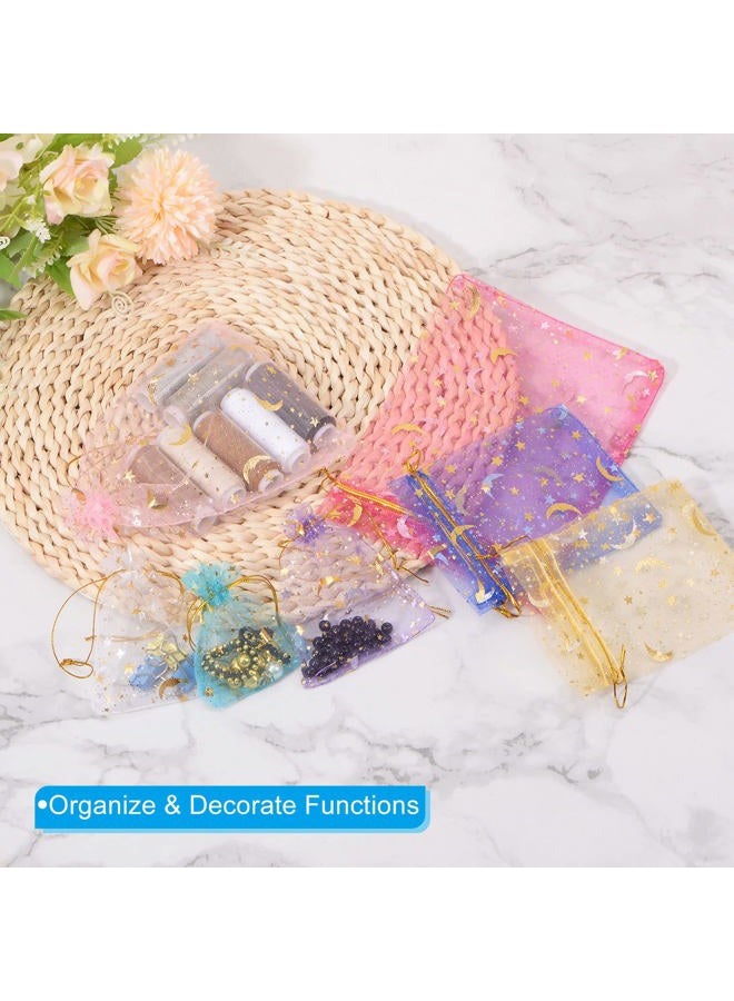 PATIKIL Organza Bags, 100 Pcs 3.54x2.8 Inch Drawstring Mini Pouches Favor Gift Candy Jewelry Bags for Christmas Thanksgiving Festival Party Wedding, Navy Blue  - Image 3
