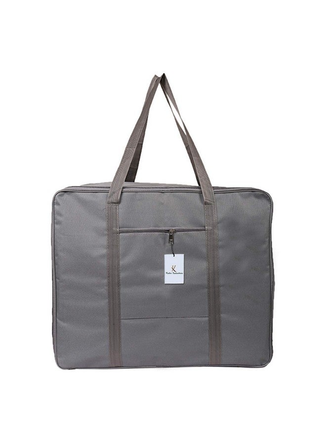 Kuber Industries Rexine Jumbo Underbed Moisture Proof Rectangular Storage Bag with Zipper Closure and Handle (CTKTC6598, 48 cm x 60 cm x 36 cm, Grey) -2 Pieces - Image 2