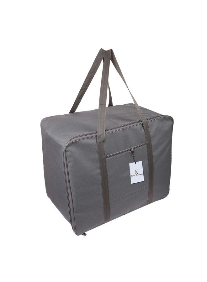 Kuber Industries Rexine Jumbo Underbed Moisture Proof Rectangular Storage Bag with Zipper Closure and Handle (CTKTC6598, 48 cm x 60 cm x 36 cm, Grey) -2 Pieces - Image 4