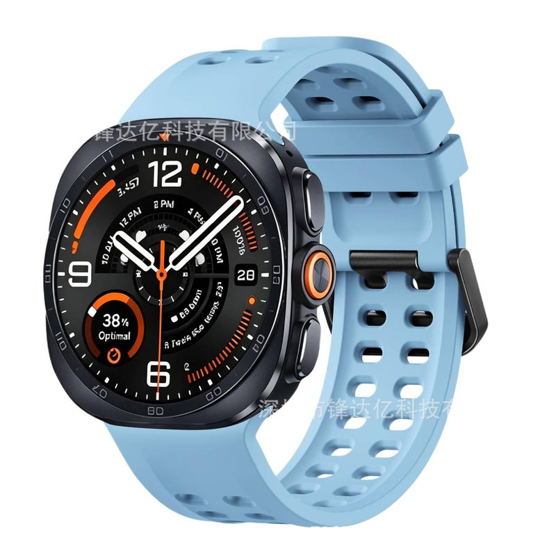 Adjustable Silicone Sport Smartwatch Band Compatible with Samsung Galaxy Watch Ultra with Fit Soft Strap and Quick Daily Replacement Blue - Image 1
