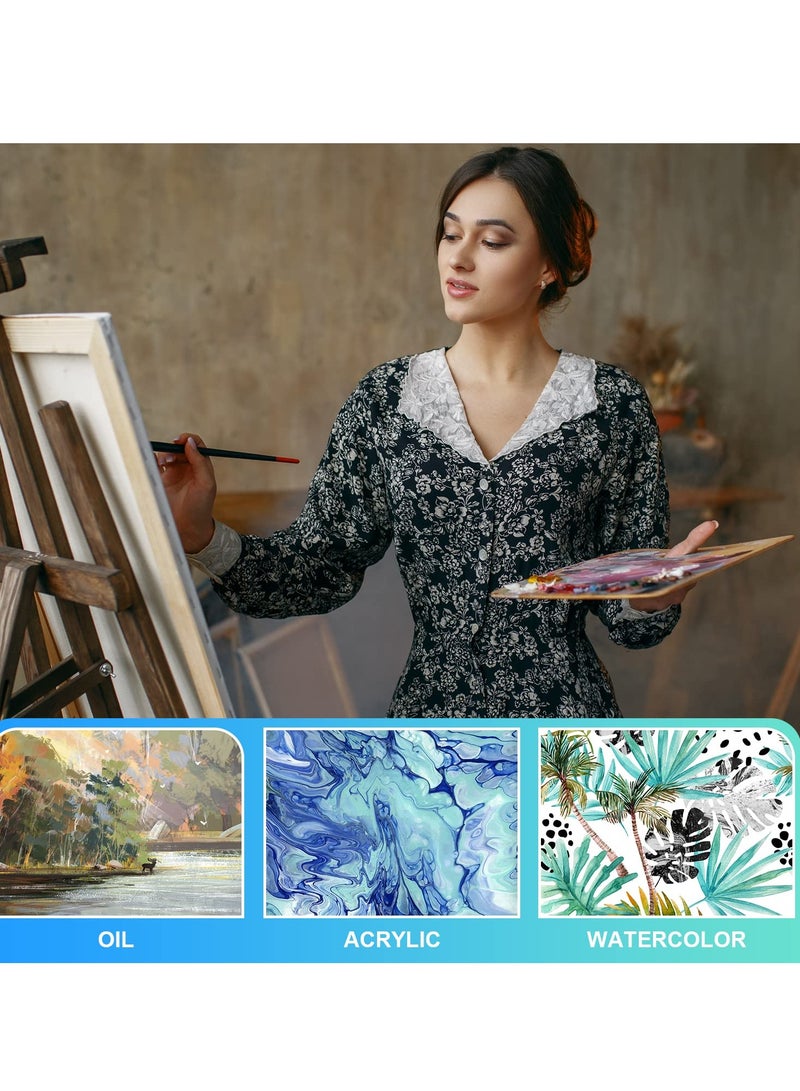 SYOSI مجموعة فرش دهان مسطحة 10 قطع - فرش صناعية 1 بوصة لرسم الأكريليك، والألوان المائية، والدهانات الزيتية، والحرف، والفن على الوجه والجسم - مجموعة فرش رسم احترافية  - Image 5