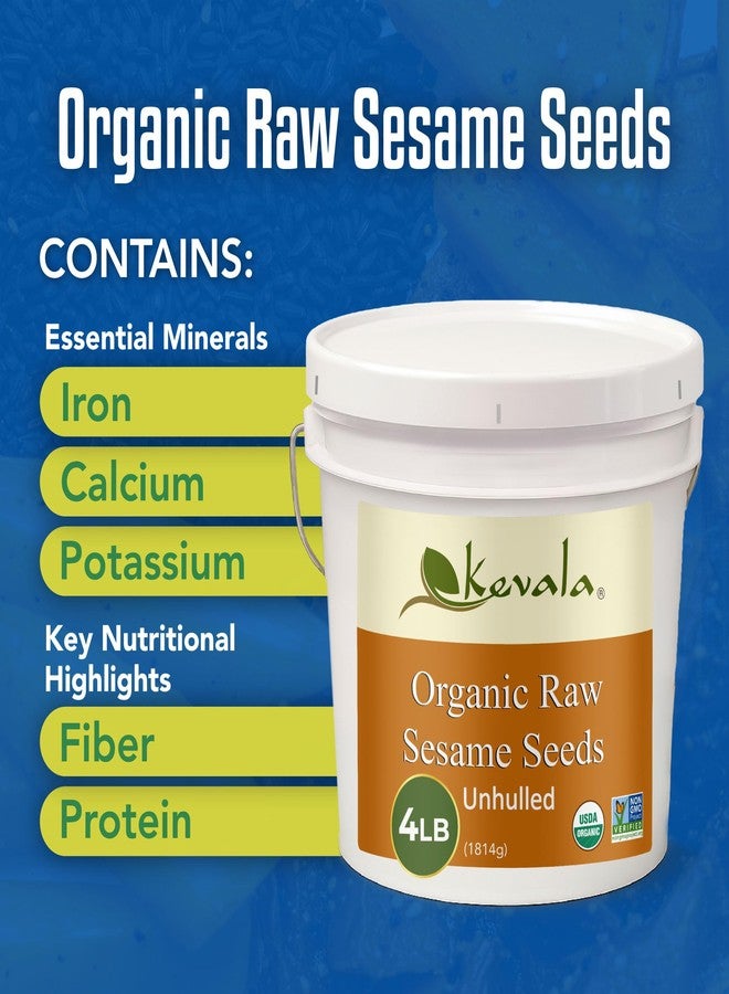 Kevala Raw Sesame Seeds Unhulled: Seeds for Cooking and Baking, Nutritious Snack for Clean Food Lovers, Topping for Pretzels and Bagels, Restaurant Staple, Conveniently Packed in a Bucket, 4 lb - Image 3