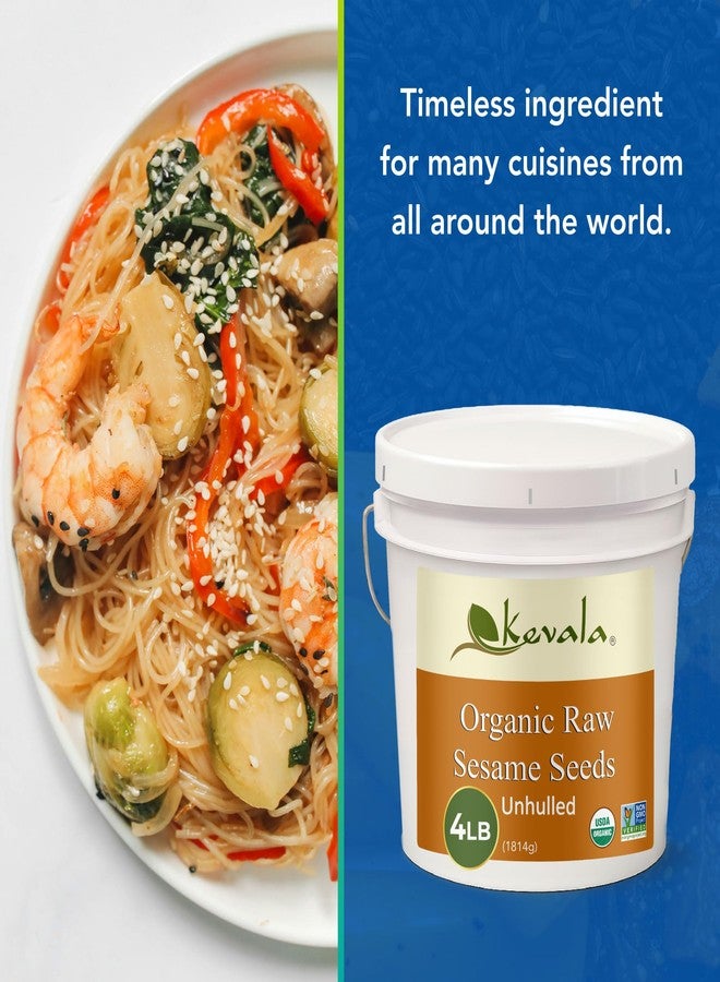 Kevala Raw Sesame Seeds Unhulled: Seeds for Cooking and Baking, Nutritious Snack for Clean Food Lovers, Topping for Pretzels and Bagels, Restaurant Staple, Conveniently Packed in a Bucket, 4 lb - Image 4