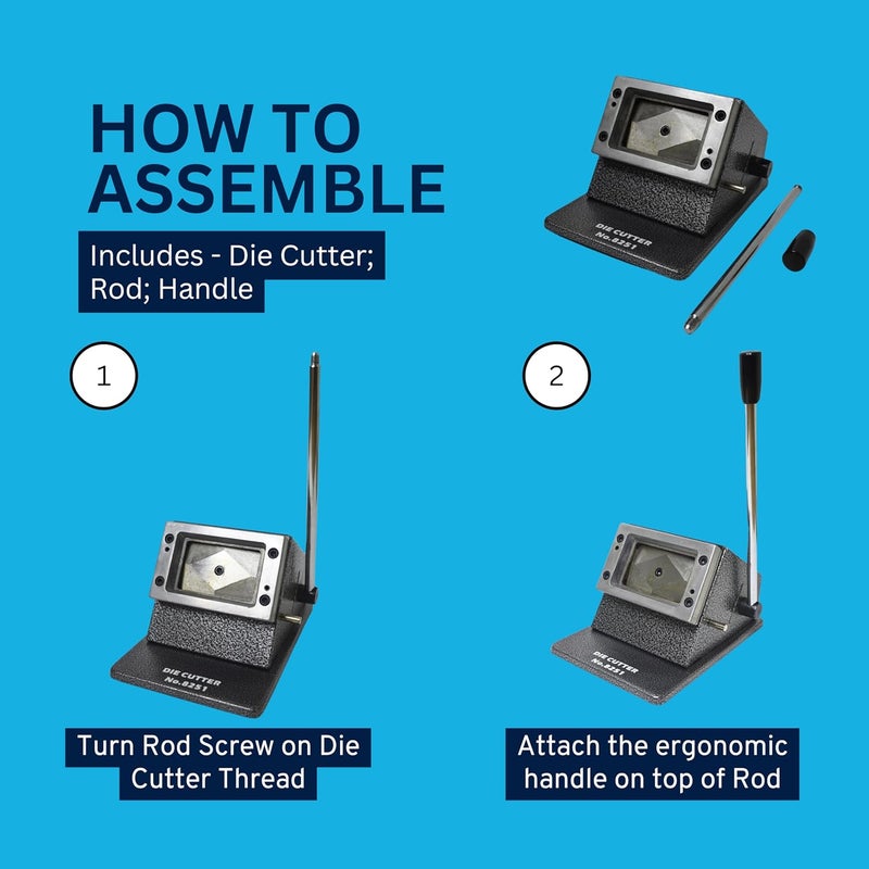 LC Professional Heavy-Duty Round Corner Card Die Cutter | 86 x 54mm | PVC/Paper ID Cards, Name Badge, Laminated Cards | Full Metal Body | 8251 - Image 4