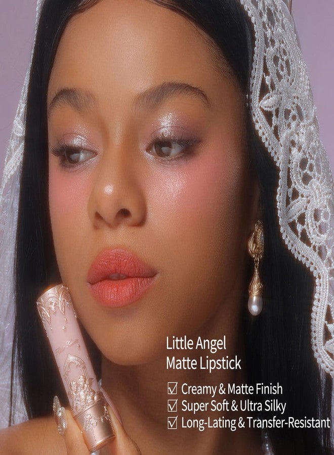 Flower Knows Little Angel Matte Lipstick,Super Soft & Ultra Silky Lip Stick,Long Lasting & Moisturizing Vegan Lip Mud for Girls&Women,Velvety Finish,3.5g,1Count(C06 Lyric Poetry) - Image 5