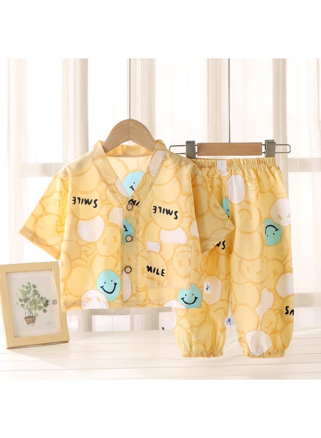 2-Piece Sets Summer Kids Sleepwear  Printed Short Sleeve Pants Cute Comfortable Loungewear Suits Night Clothes - Image 1