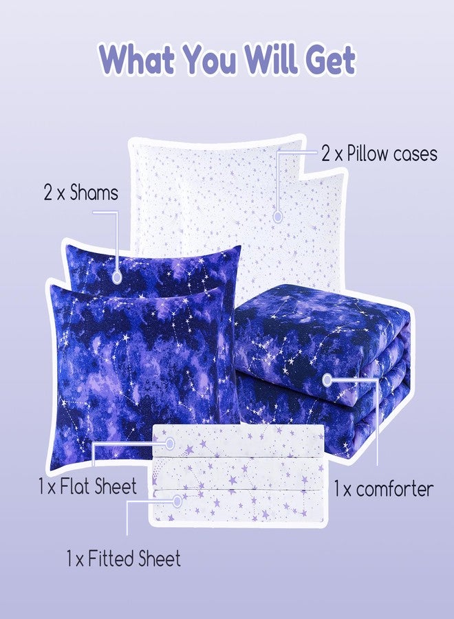 Wink Deer Full Size Comforter Set for Boys-7 Pieces Galaxy Glow in The Dark Full Bedding Sets for Kids, Ultra Soft Bed in A Bag with Sheets - Image 5