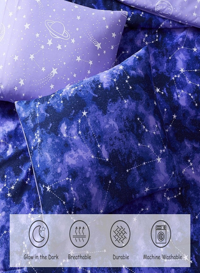 Wink Deer Full Size Comforter Set for Boys-7 Pieces Galaxy Glow in The Dark Full Bedding Sets for Kids, Ultra Soft Bed in A Bag with Sheets - Image 4