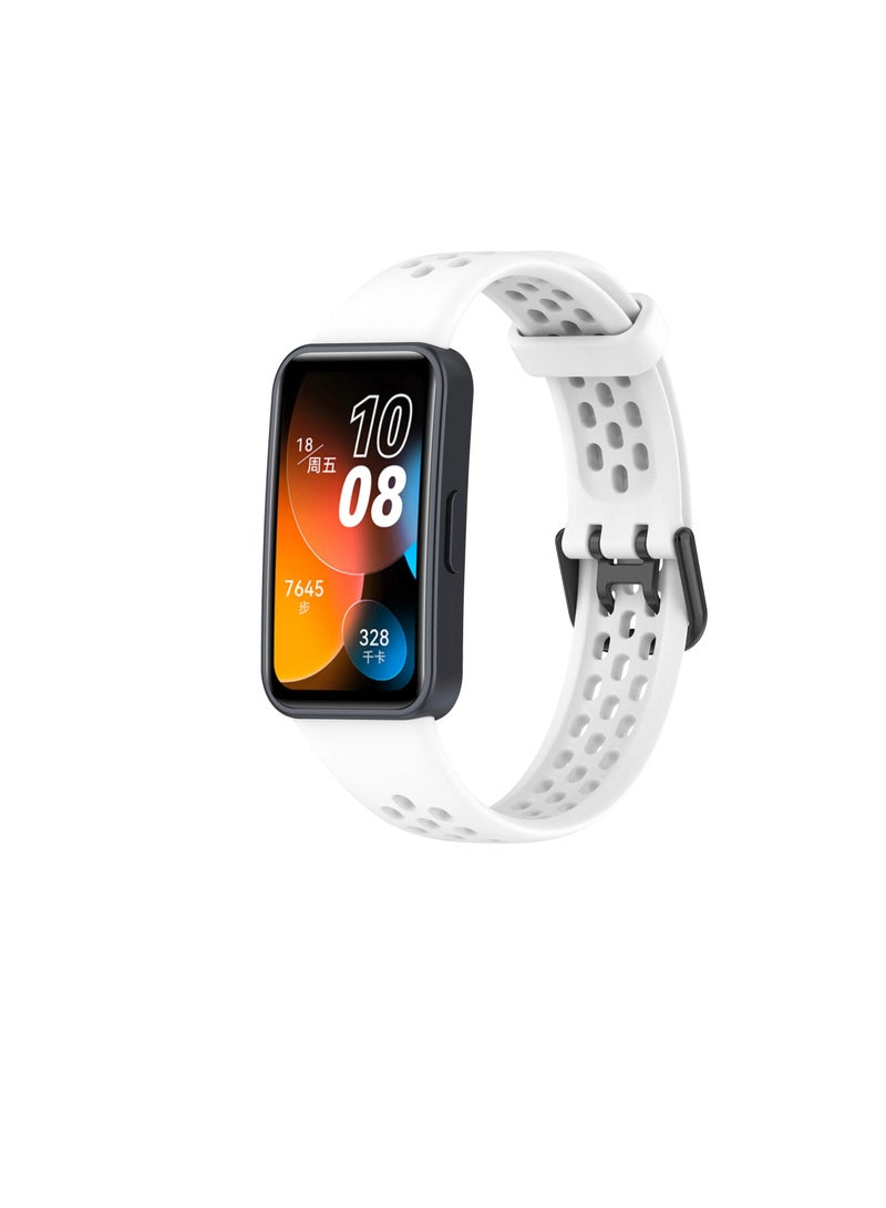 Replacement Strap Compatible for Honor Band 8 Huawei Band 8 Silicone Waterproof Smart Watch Band (white) - Image 1