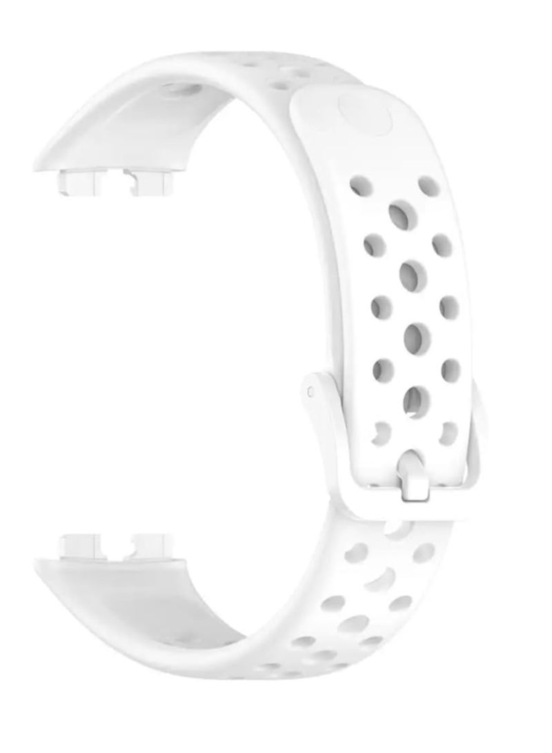 Replacement Strap Compatible for Honor Band 8 Huawei Band 8 Silicone Waterproof Smart Watch Band (white) - Image 2