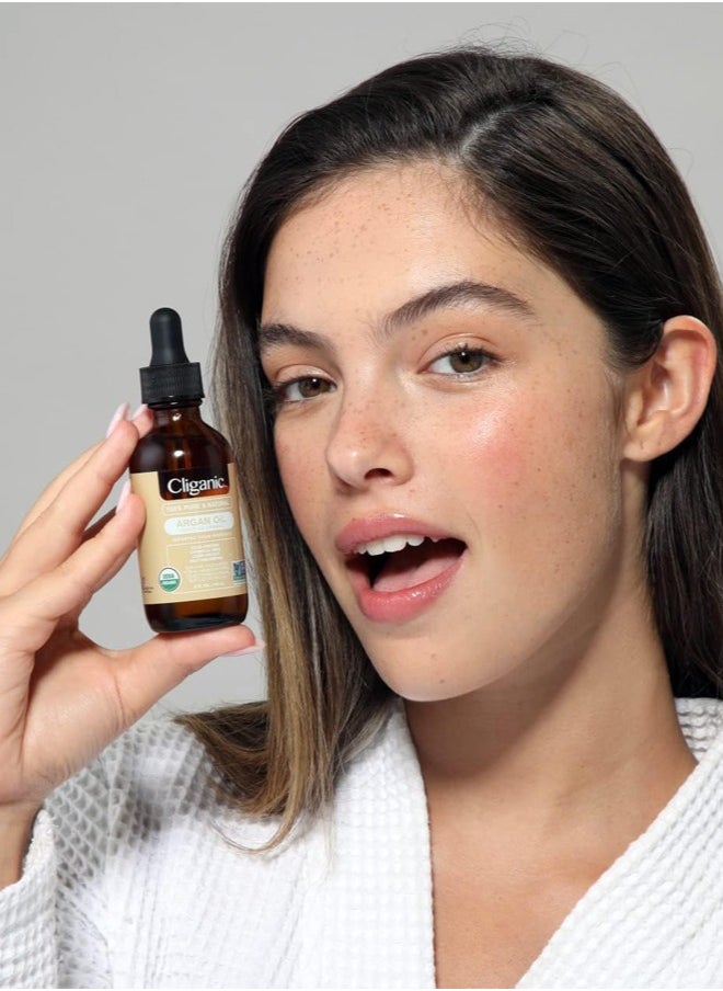Cliganic زيت أرغان عضوي طبيعي نقي 100% لشعر الوجه والجسم 120 مل  - Image 2