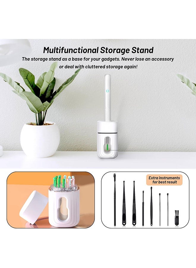 Arabest Ear Wax Removal Tool - Wireless Ear Cleaner Kit with 1080 HD Camera and Storage Case, Rechargeable Earwax Remover with 12 Ear Picks, Ear Wax Removal Kit with 8 Replacement Tips (White) ﻿ - Image 4