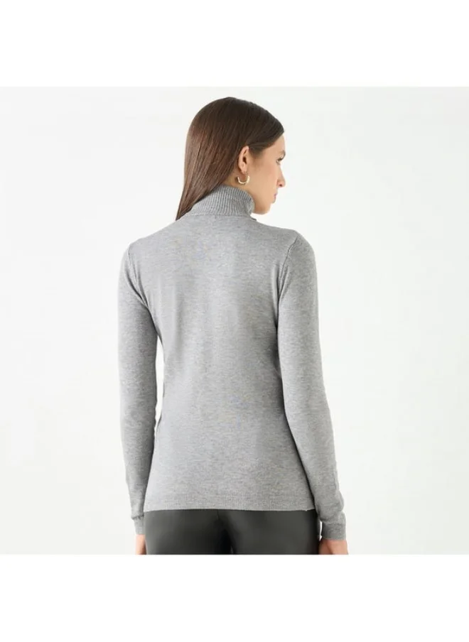 2Xtremz 2Xtremz Textured High Neck Sweater with Long Sleeves