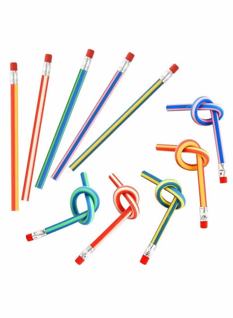 Generic 10 Piece Soft Flexible Bendy Pencils Colourful Magic Novelty Pencil for Kids Durable Non Toxic Birthday Party Bag Fillers Favours Stocking Classroom Gifts  - Image 1