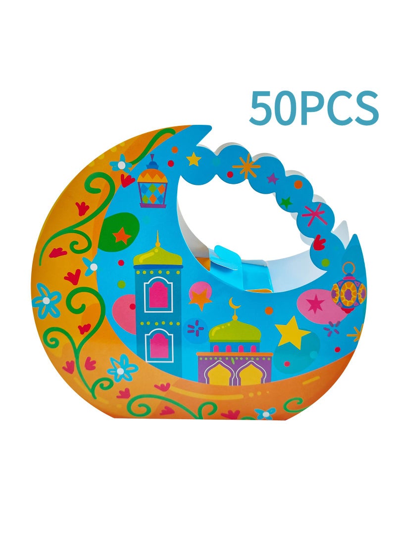 50 Pieces Candy Packaging Cardboard Box For Eid Mubark Ramadan Kareem Party Souvenir Gift Boxes - Image 1