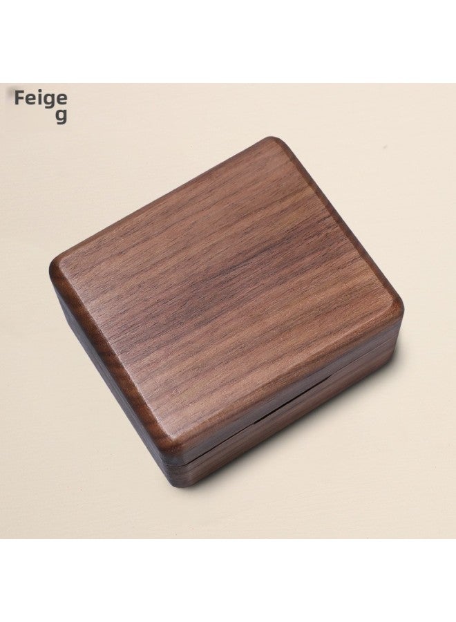 Feige Retro Walnut Music Box Wooden Wind-up Music Box Sky City Cannon Creative Gift-Color:05 【beech】 Gold-plated Movement-Dimensions:The Music meet - Image 5