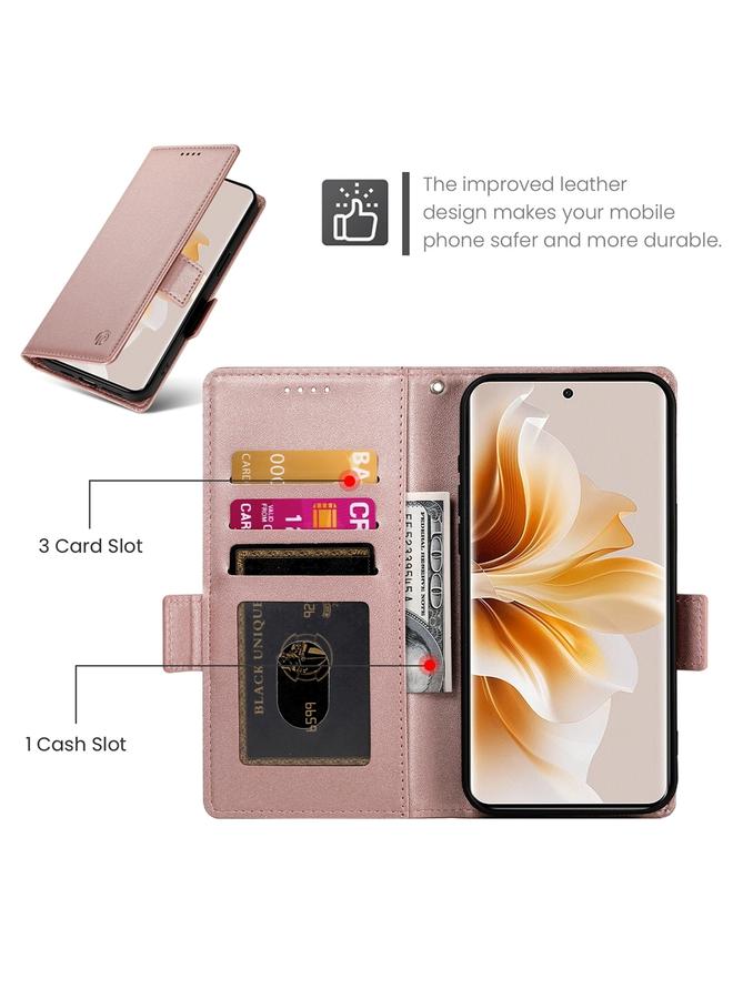 اس-توب جراب لهاتف OPPO Reno11 Pro 5G Global بمشبك جانبي مغناطيسي من الجلد المصقول - Image 4