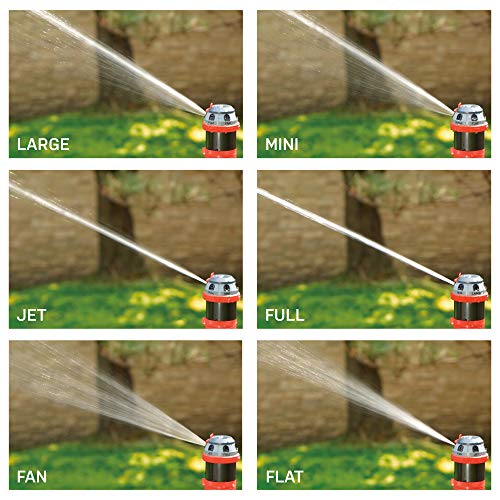 Eden 96122 Metal Adjustable 6-Pattern Mobile Rotary Gear Drive Garden Sprinkler for Yard W/Quick Connect Starter Set, Waters up to 80 ft. in Diameter - Image 3