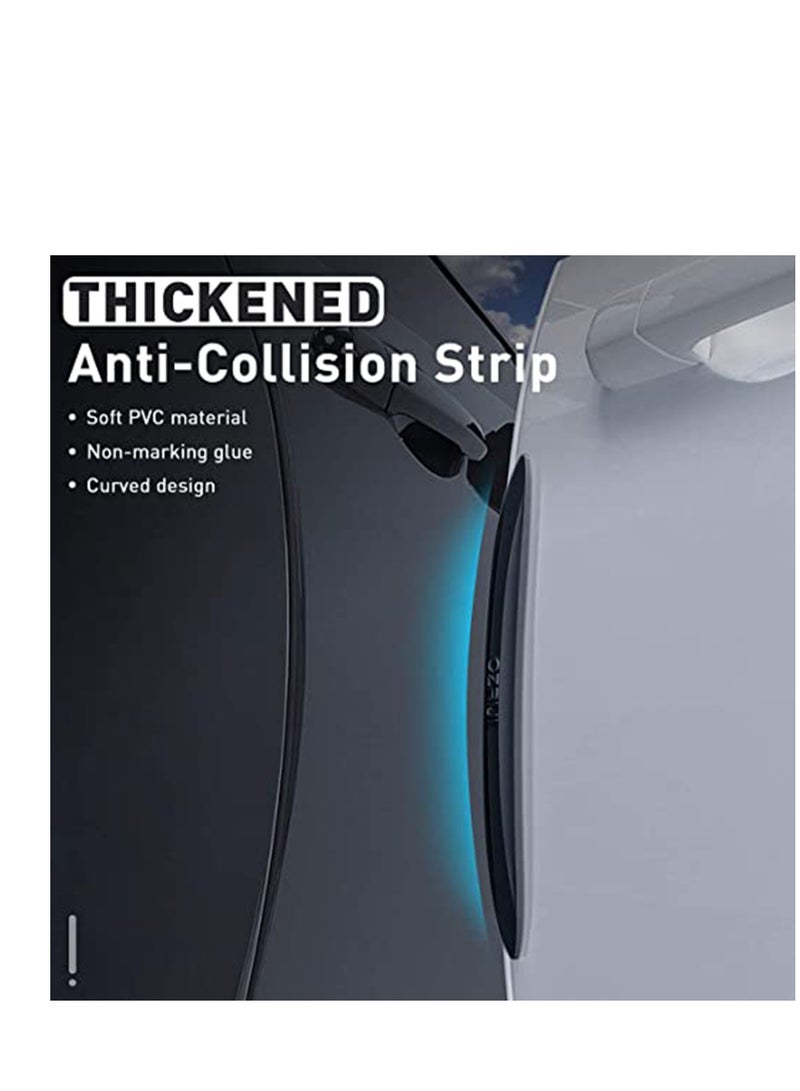 SYOSI حراس حواف أبواب السيارات، 6 قطع واقي أبواب سيارات من المطاط مع حماية سيليكون لحواف أبواب السيارات لجميع المركبات، ناعم، عالي الالتصاق، مقاوم للماء، مقاوم للحرارة، مقاوم للاحتكاك (أسود) - Image 5