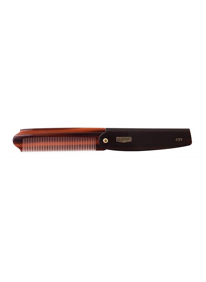 Uppercut Deluxe CT7 Flip Pocket Sized Comb, Tortoise Shell - Image 1