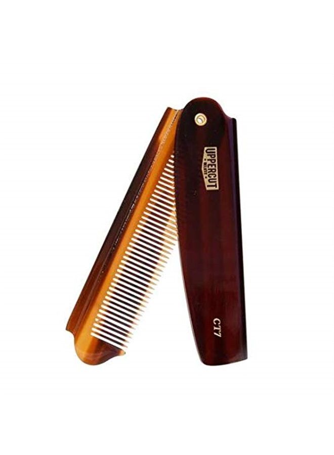 Uppercut Deluxe CT7 Flip Pocket Sized Comb, Tortoise Shell - Image 3