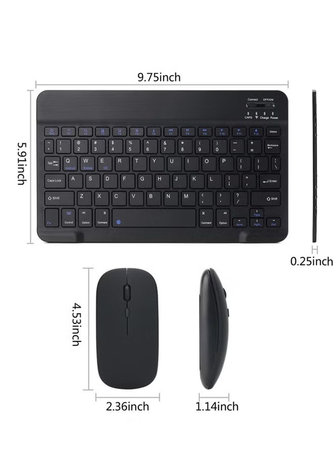 Rechargeable Bluetooth Keyboard and Mouse Combo Portable Compact Wireless Mouse Keyboard Set for Android Windows Tablet Cell Phone iPhone iPad Pro Air Mini, iPad OS/iOS 13 and above (Black) ﻿ - Image 5