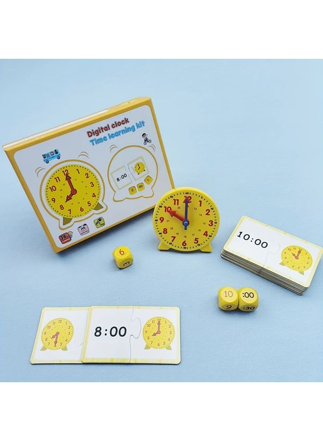 Clock Set Learning Time Teaching Aid Toy for Primary School Mathematics - Image 2