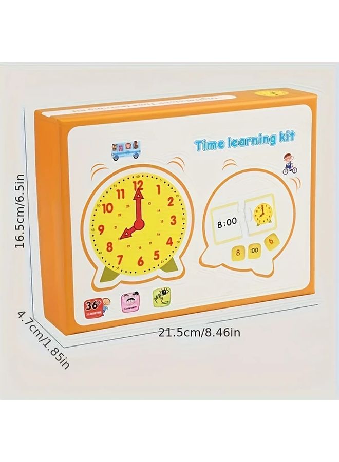 Clock Set Learning Time Teaching Aid Toy for Primary School Mathematics - Image 3