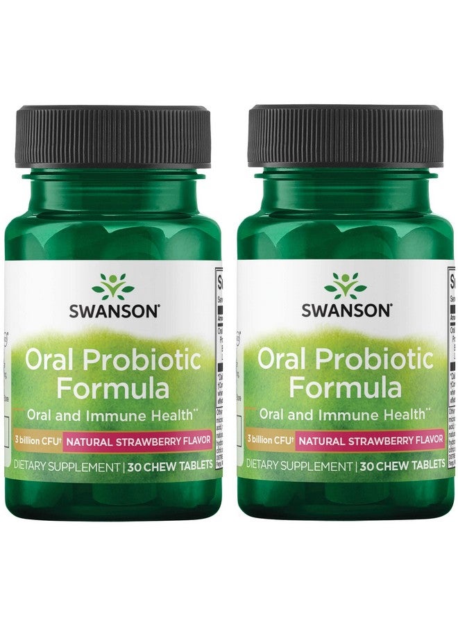Swanson Oral Probiotic Formula - Oral and Immune System Health - Natural Strawberry Flavor 30 Chwbls (2 Pack) - Image 1