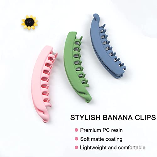 BIRDWARE Imported Rubber Acrylic Stone Big-Size Banana Hair Clips for Women (Multicolour) - 6 Pcs - Image 4