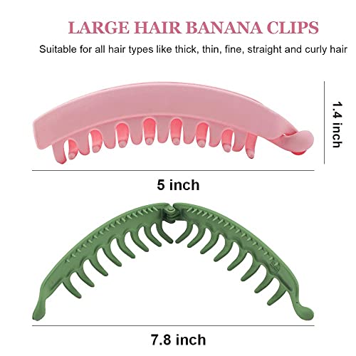 BIRDWARE Imported Rubber Acrylic Stone Big-Size Banana Hair Clips for Women (Multicolour) - 6 Pcs - Image 3