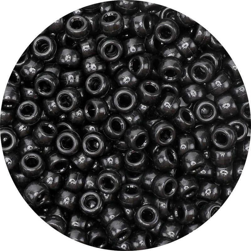 Iooleem Pony Beads 1000pcs Black Beads for Jewelry Making Crafts  Arts Materials