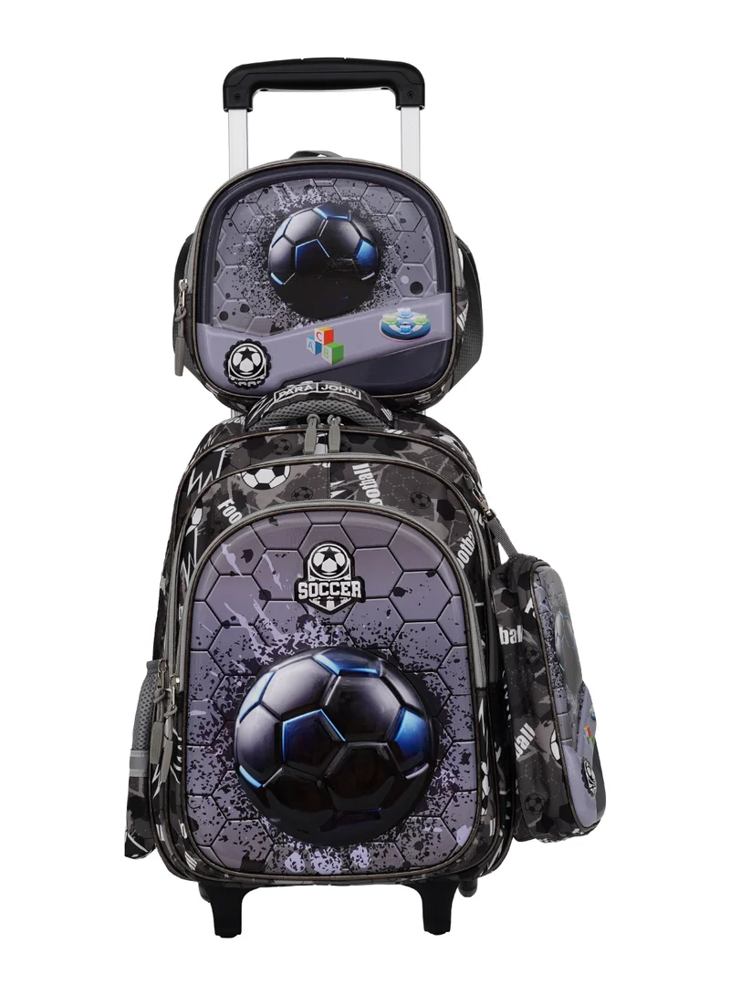PARAJOHN Parajohn 16-Inch Polyester School Trolley Backpack with Wheels, Retractable Handle & Multi-Compartment Design for Kids