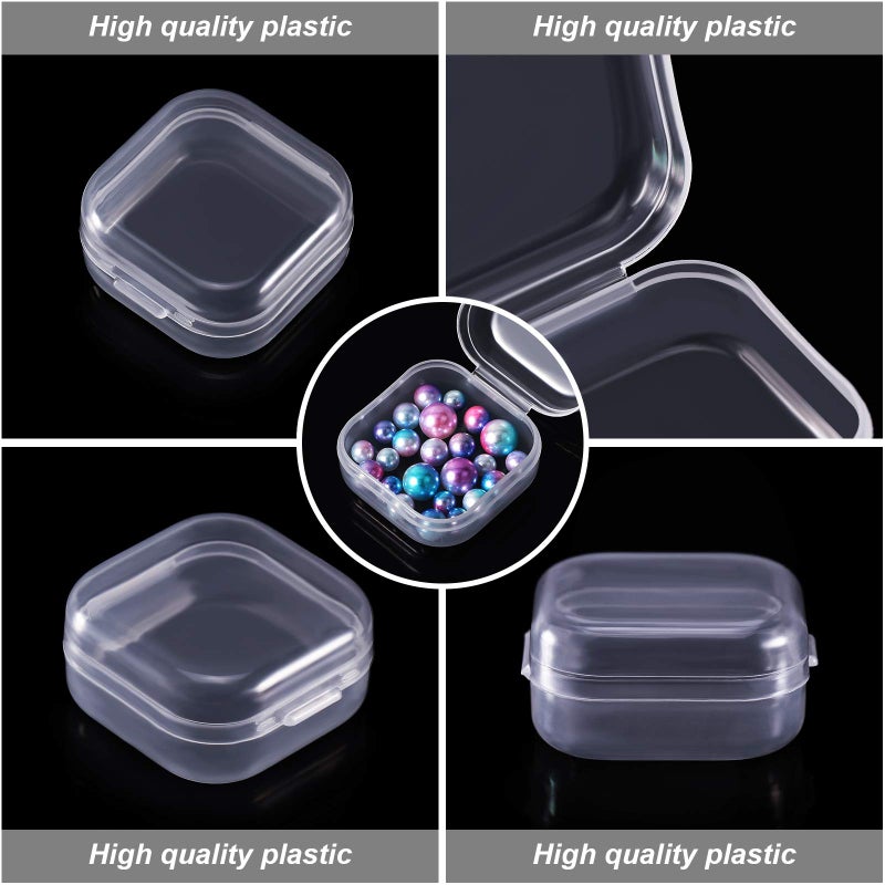 Jetec 6 Pieces Mini Plastic Clear Beads Storage Containers Box for Collecting Small Items, Beads, Jewelry, Business Cards, Game Pieces, Crafts (1.4 x 1.4 x 0.7 Inch) - Image 3