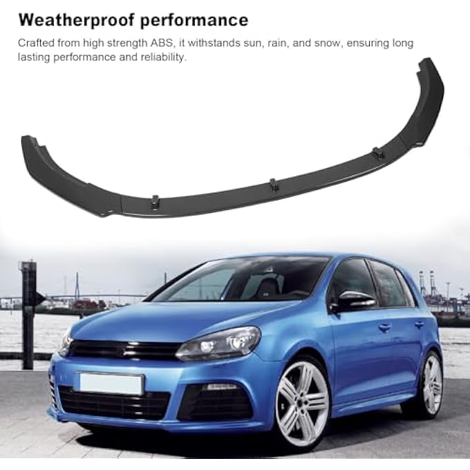 Luocute 3pcs Front Bumper Lip Splitter Kits, High Strength ABS Bumper Lip Spoiler Diffuser, Replacement for MK6 R20 R 2008-2013 (Carbon Fiber Pattern) - Image 3