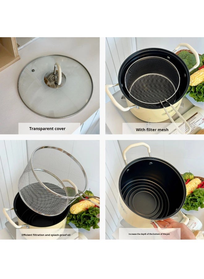 قلاية عميقة منزلية سعة 5.2 لتر – مصنوعة من الحديد غير اللاصق، مزودة بسلة شبكية من الستانلس ستيل 304، مثالية لقلي البطاطس والدجاج والعجائن، تصميم آمن مقاوم للانزلاق، تسخين سريع وتوزيع حرارة متساوٍ، سهلة التنظيف وصيانة طويلة الأمد، مثالية للمنازل والمطاعم، مع تعليمات أمان ضد الانسكاب والحرارة الزائدة، مقبض مقاوم للحرارة، هيكل قوي بوزن 1.5 كجم، أبعاد 30.5×26×20.5 سم، مناسبة لجميع أنواع المقالي والمطابخ، قلاية احترافية منزلية صحية، غير لاصقة وسهلة الاستخدام - Image 4